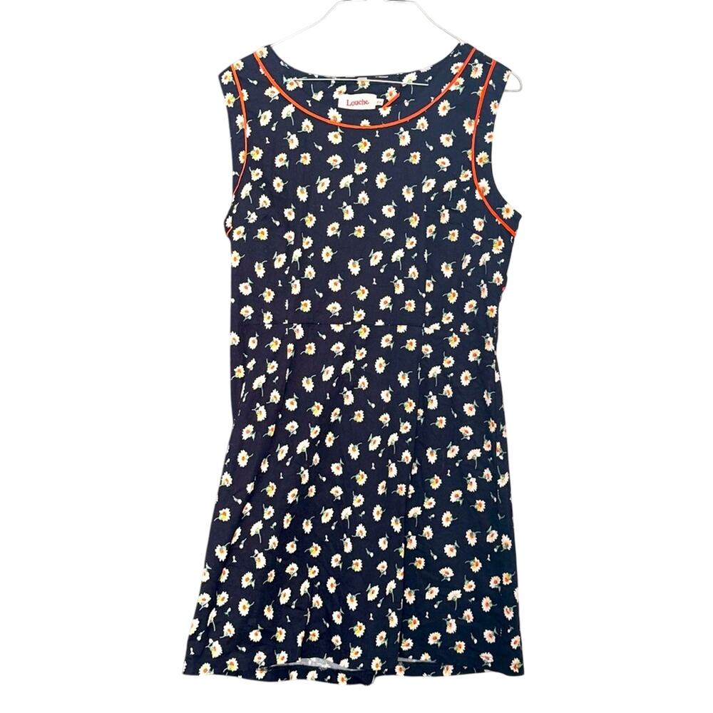 Louche London Jayne Piped Cut Out Floral Dress Sz 8 Vintage Boho Academia
